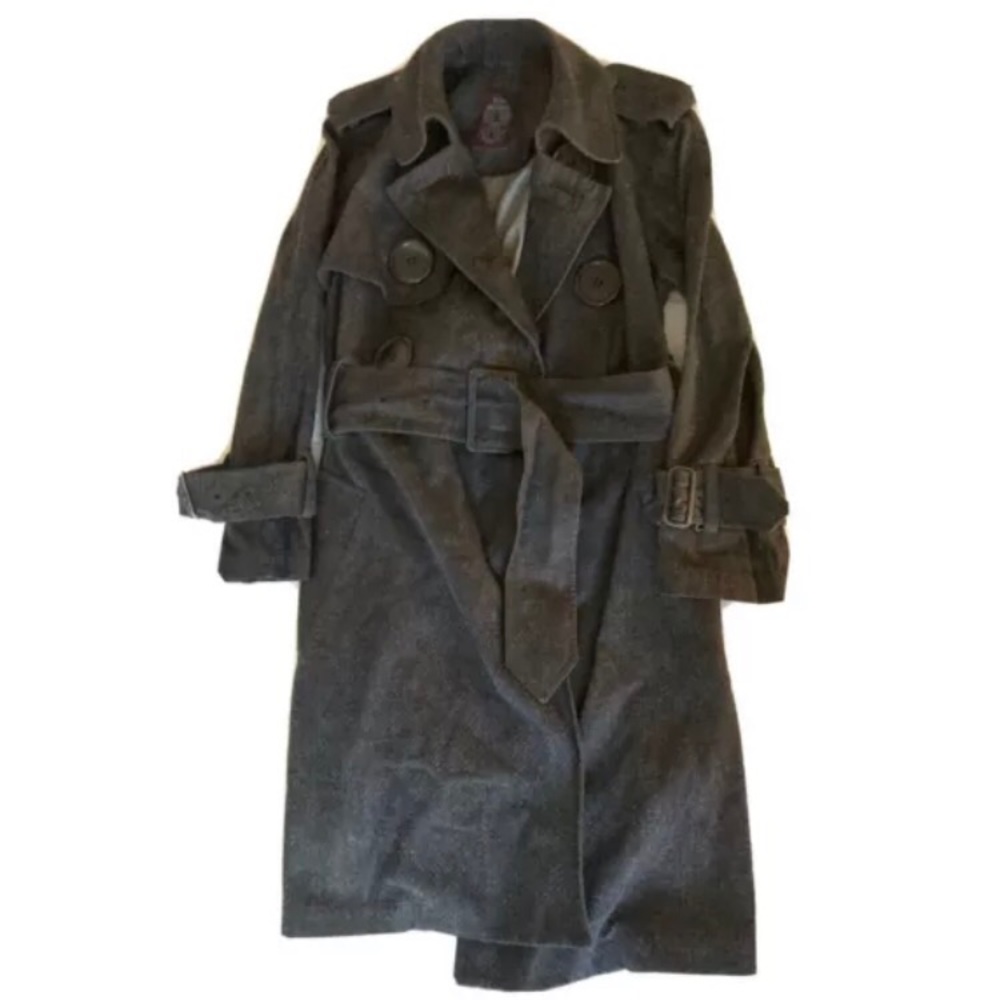 John Galliano FW2000 Dark grey Denim Trenchcoat
